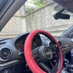 Gül Kurusu Kadife Taşlı Direksiyon Kılıfı