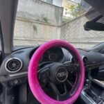 Kadife Taşlı Fuşya Direksiyon Kılıfı