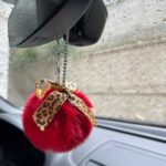 Kırmızı Leopar Ponpon Dikiz Süsü