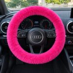 Fuşya Peluş Direksiyon Kılıfı