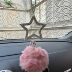 Pembe Ponpon Yıldız Dikiz Süsü