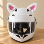 Beyaz Tüylü Kedi Kulağı Kask Aksesuarı