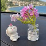 TORPİDO SÜSÜ TAVŞAN VE ÇİÇEKLİ VAZO 2 PARÇA