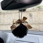 Siyah Leopar Kurdele Ponpon Dikiz Süsü